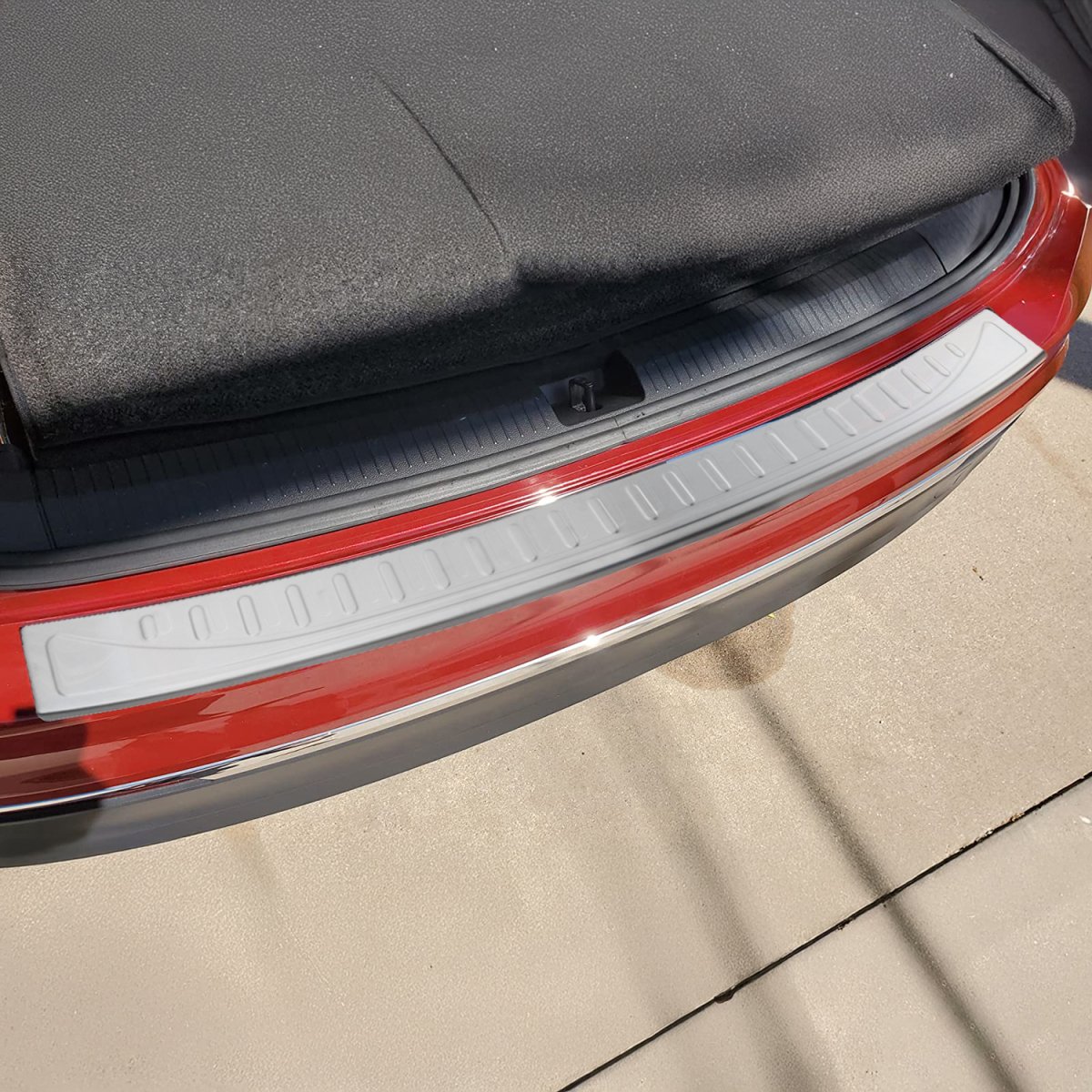 Volkswagen Tiguan Allspace Bumper Sill Cover - Rear - Omac - Brushed S.Steel - Silver - '18-'24